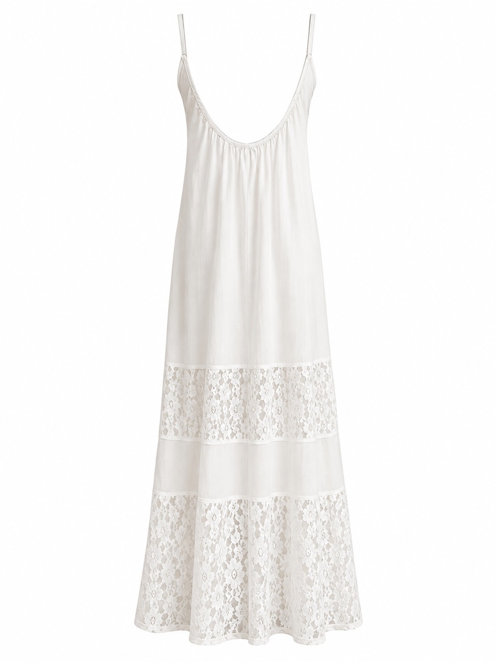 ANSELF • White Lace Maxi Dress Boho Beach Wedding Bridal Coverup - Picture 3 of 12
